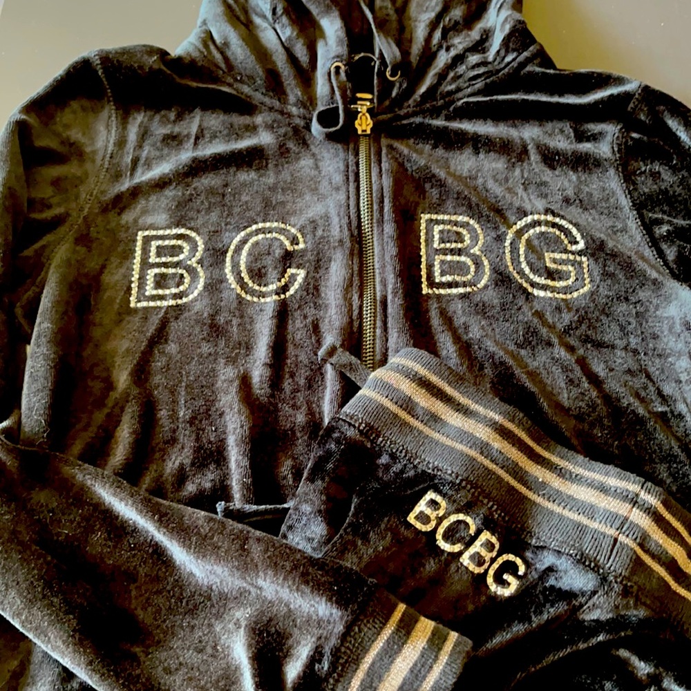 Vintage BCBG Velour hoodie jogger set M/L